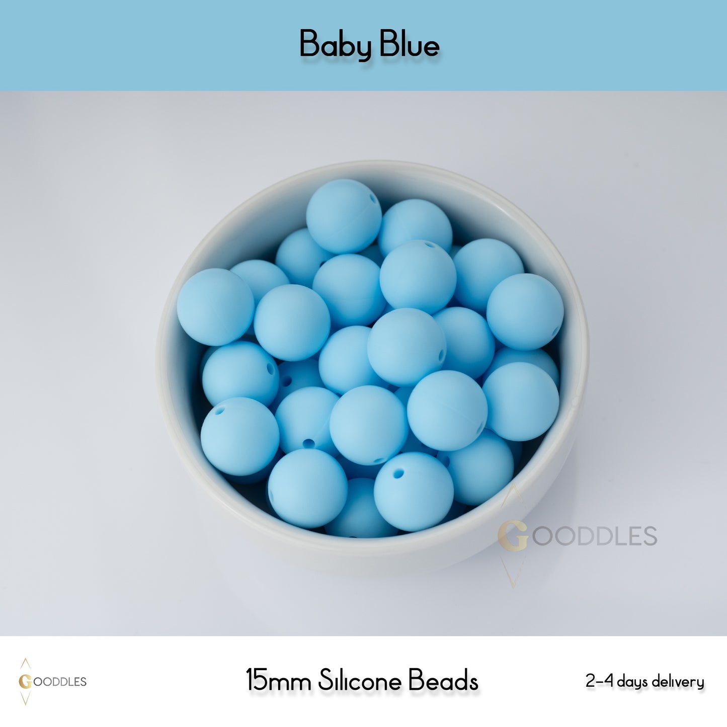 Baby Blue Silicone Beads Round Silicone Beads