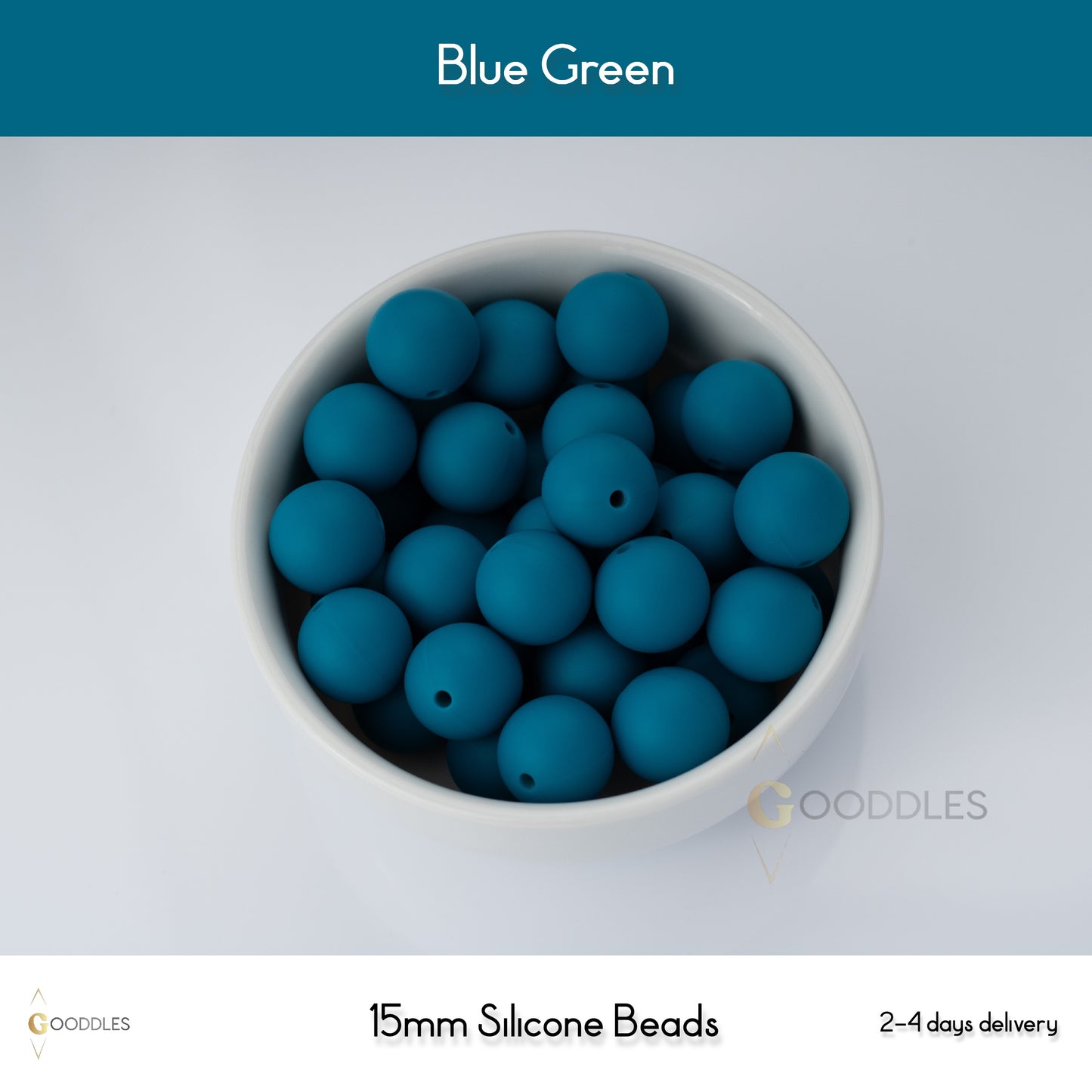 Blue Green Silicone Beads Round Silicone Beads