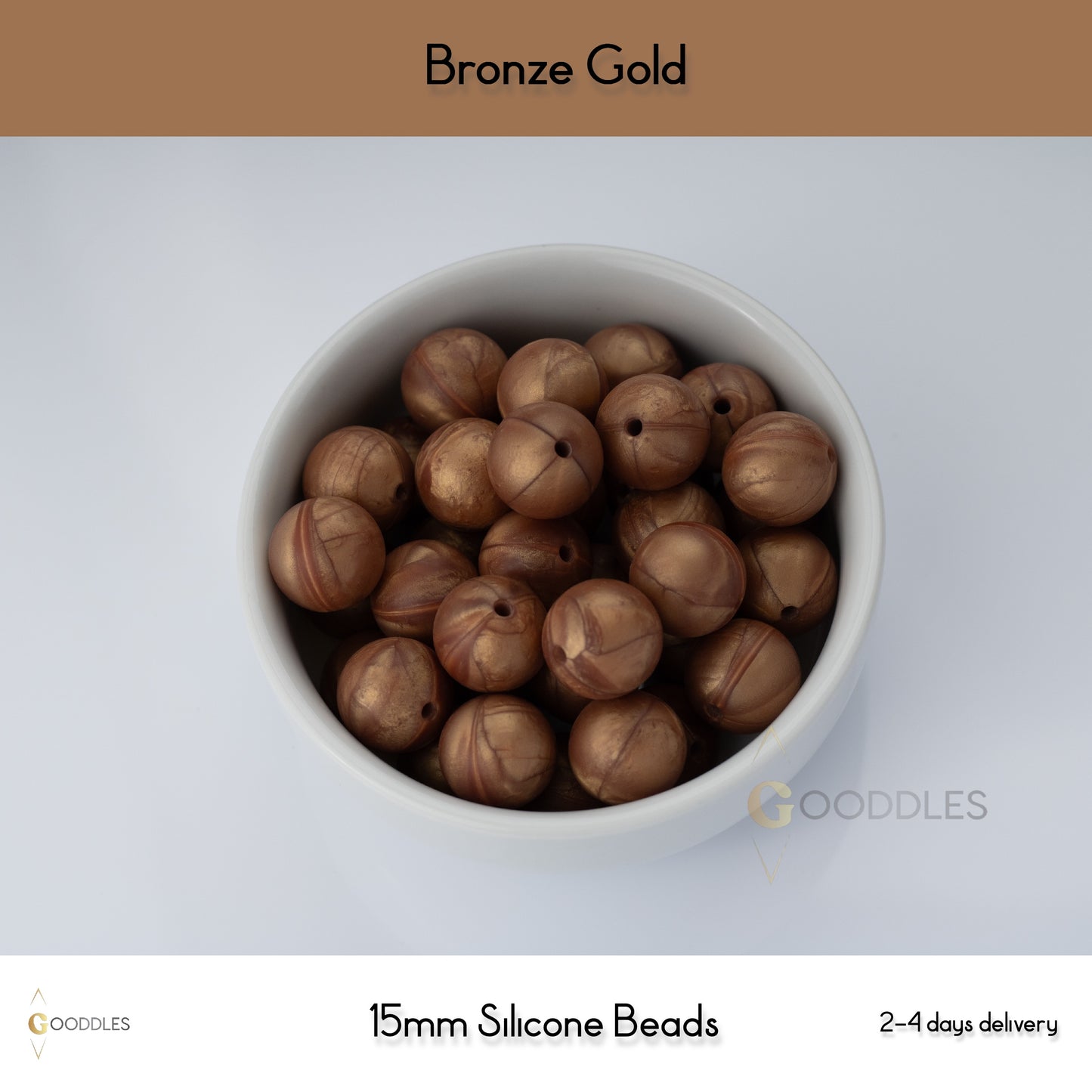 Bronze Gold Silicone Beads Round Silicone Beads