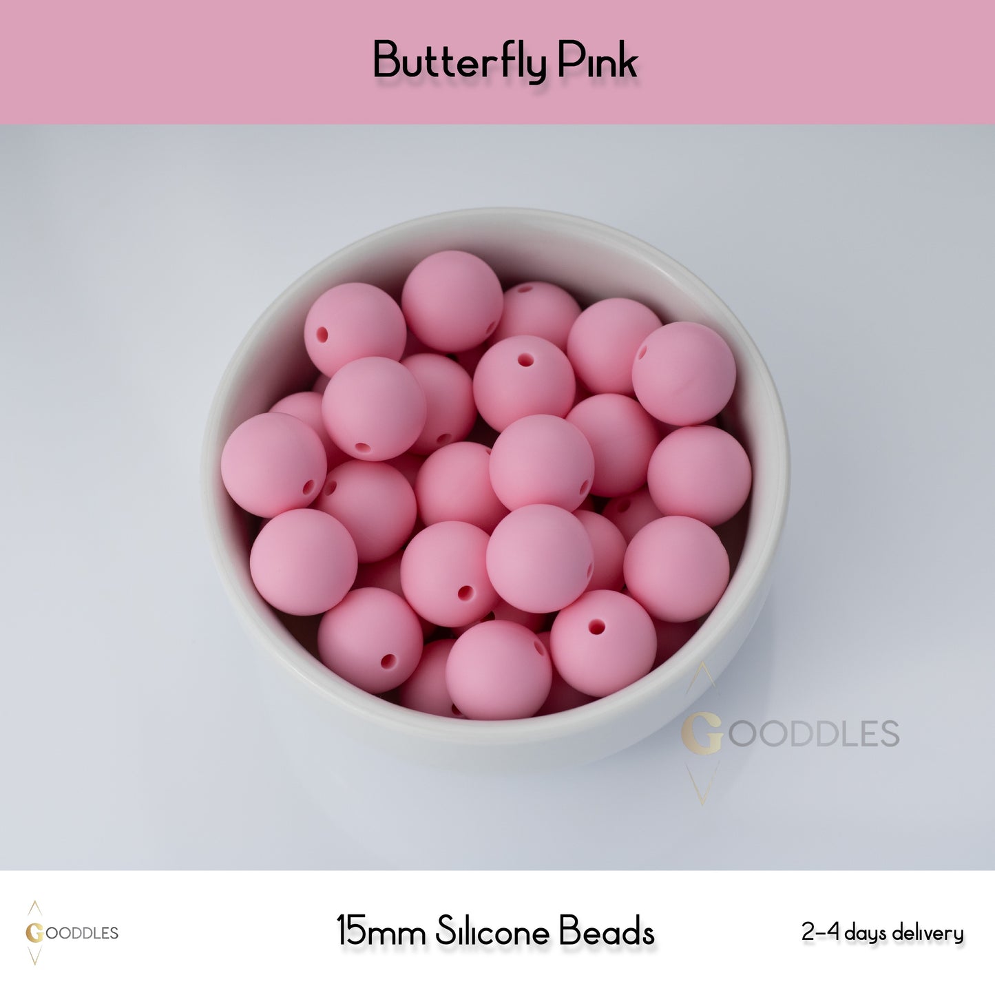 Butterfly Pink Silicone Beads Round Silicone Beads
