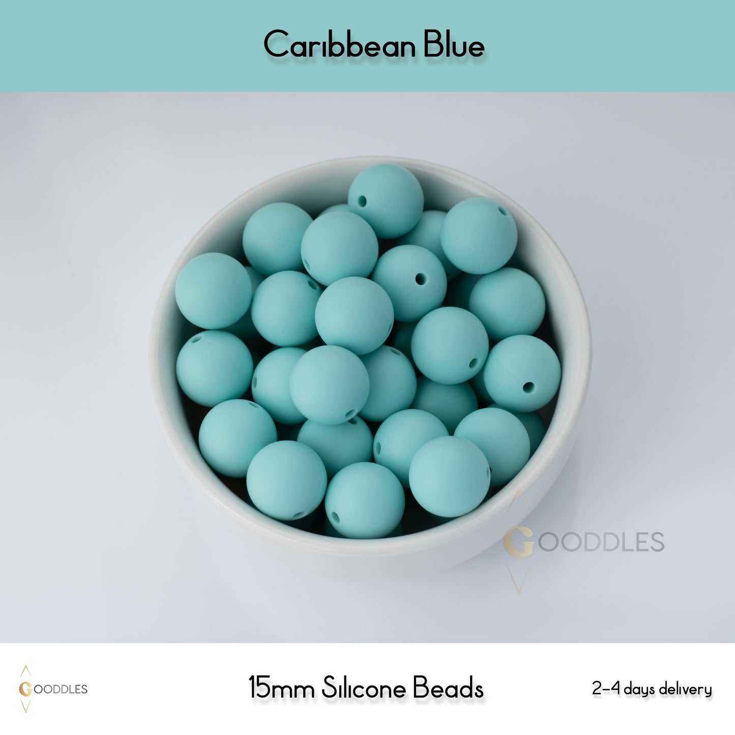 Caribbean Blue Silicone Beads Round Silicone Beads