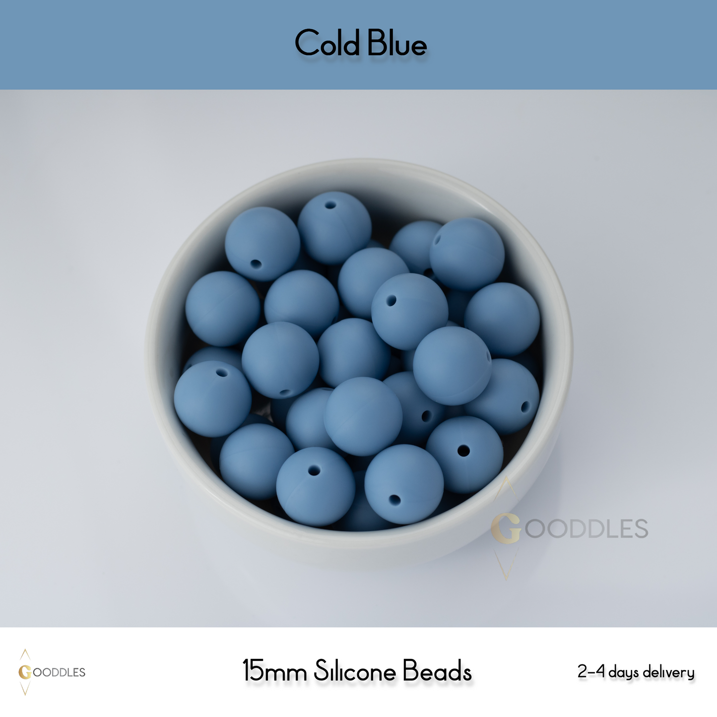 Cold Blue Silicone Beads Round Silicone Beads