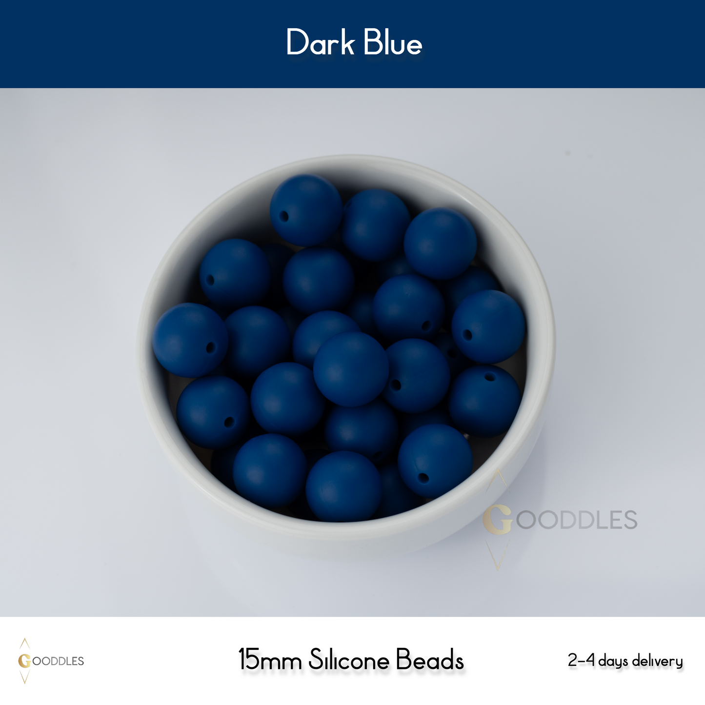 Dark Blue Silicone Beads Round Silicone Beads