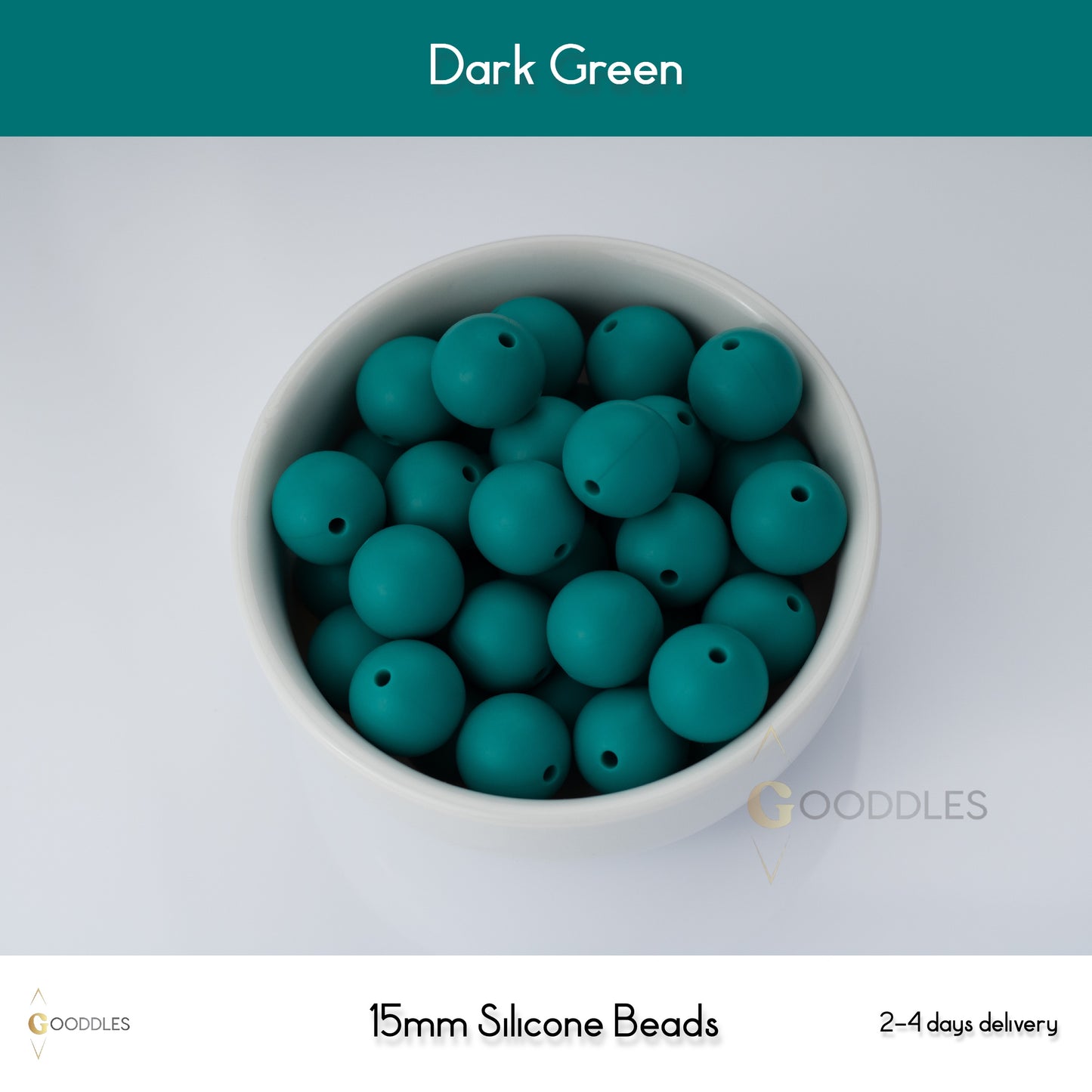 Dark Green Silicone Beads Round Silicone Beads