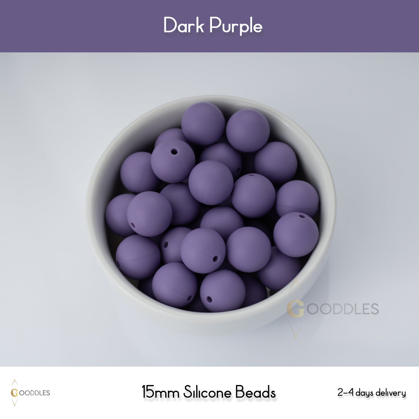 Dark Purple Silicone Beads Round Silicone Beads