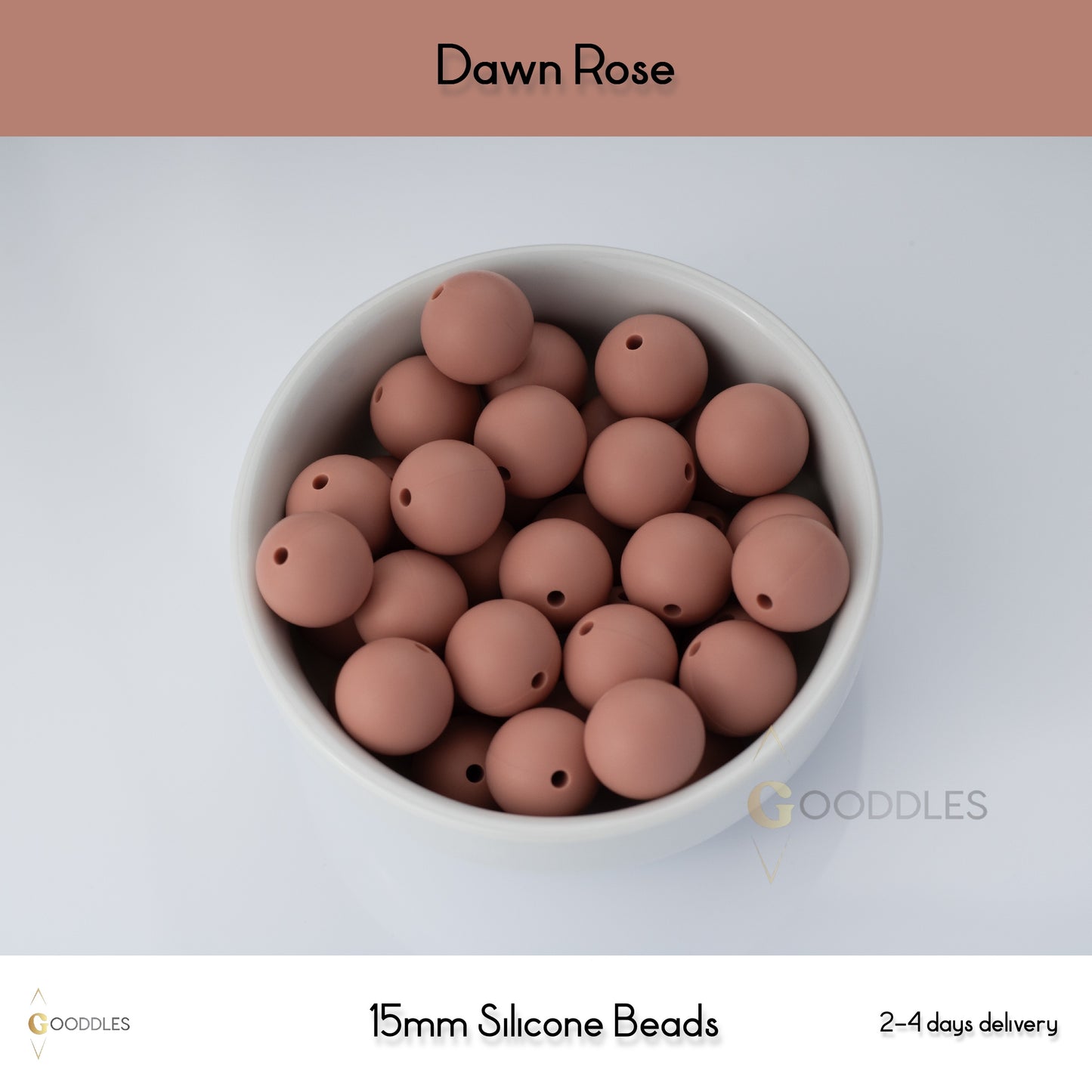 Dawn Rose Silicone Beads Round Silicone Beads