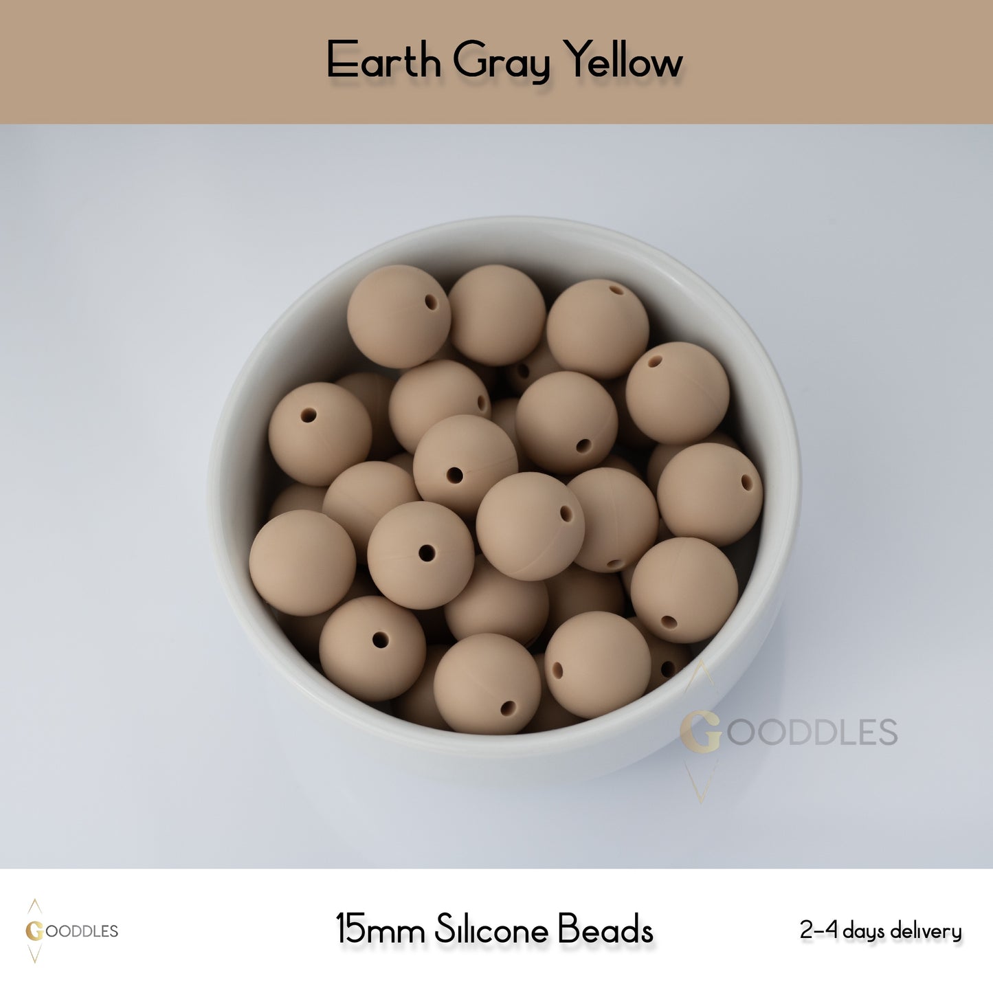Earth Gray Yellow Silicone Beads Round Silicone Beads