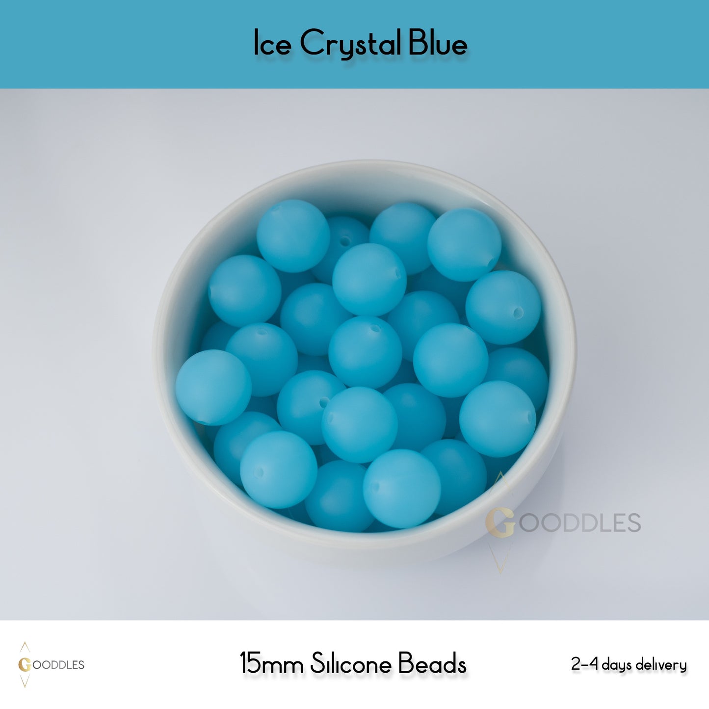 Ice Crystal Blue Silicone Beads Round Silicone Beads