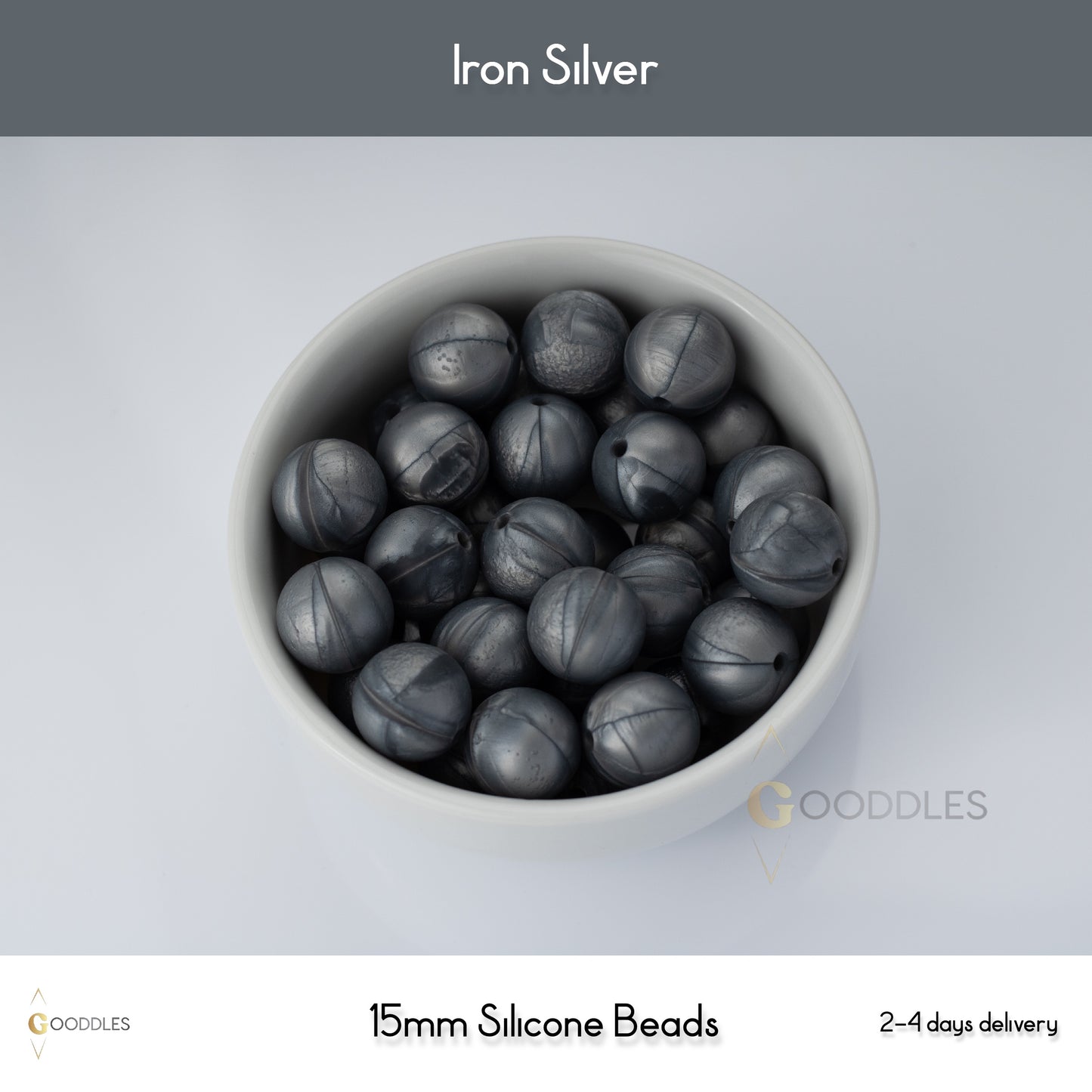 Iron Silver Silicone Beads Round Silicone Beads
