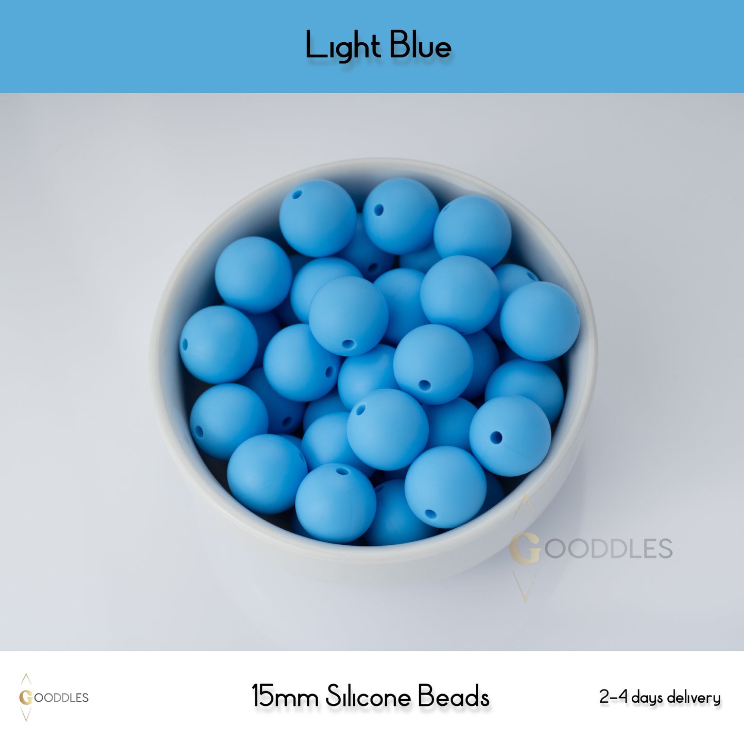 Light Blue Silicone Beads Round Silicone Beads