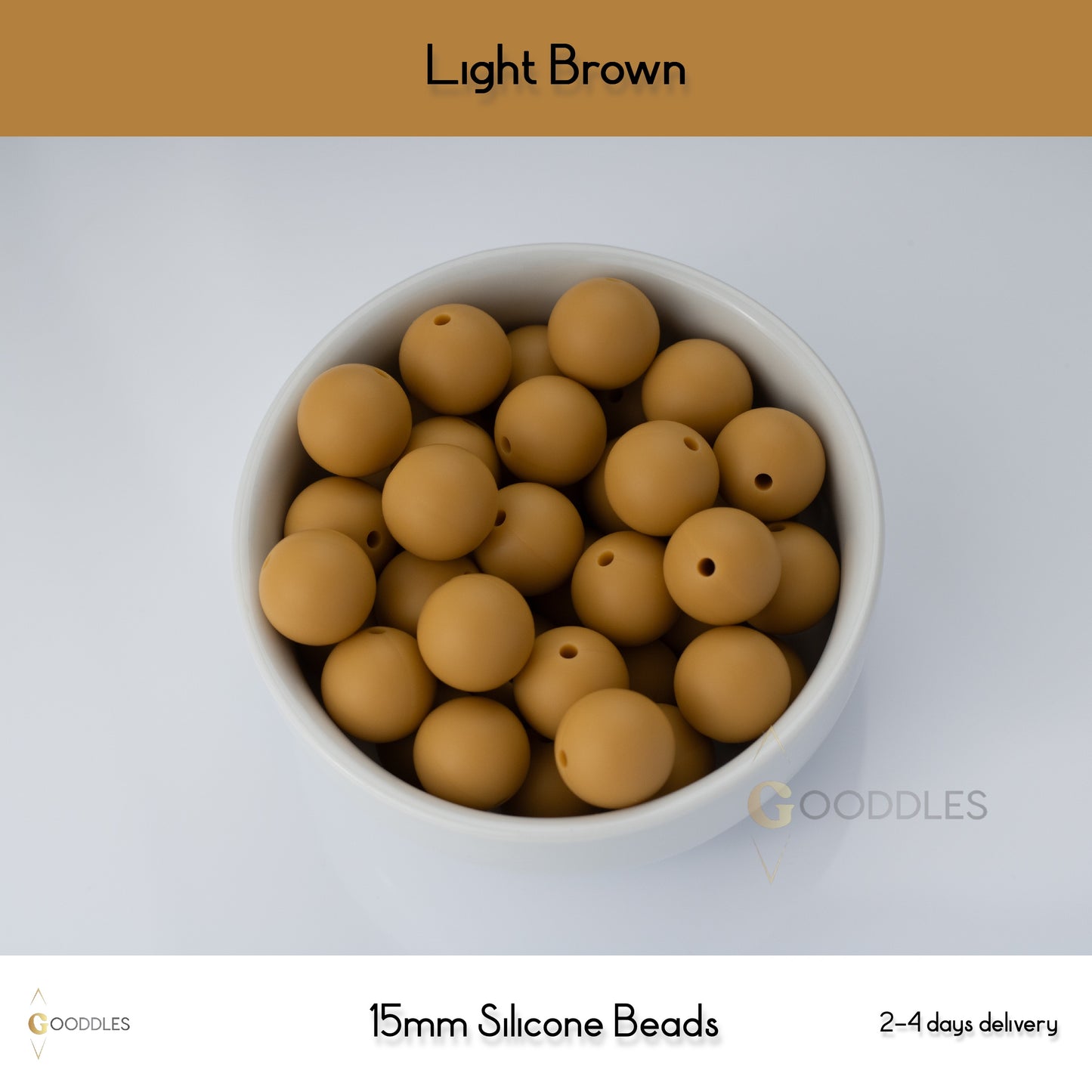 Light Brown Silicone Beads Round Silicone Beads
