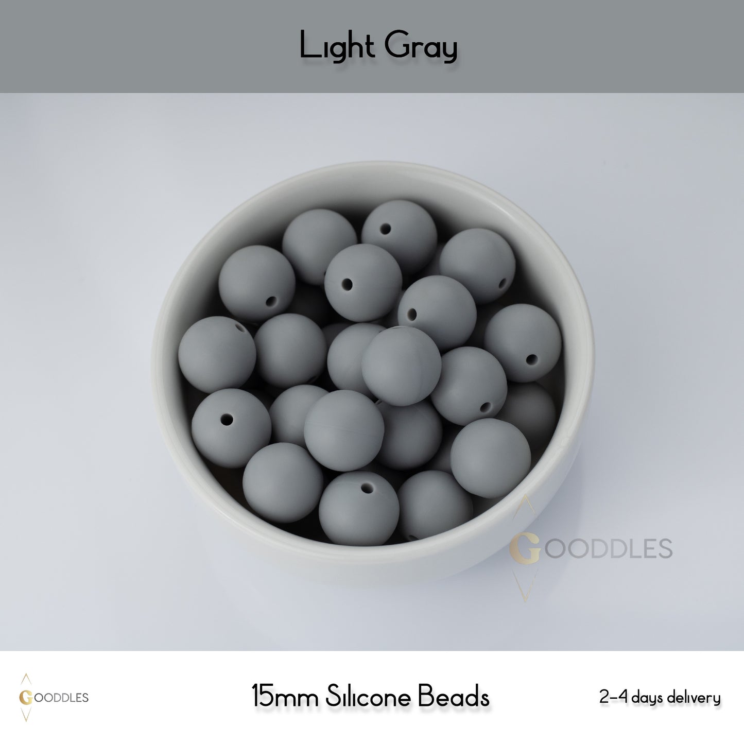 Light Gray Silicone Beads Round Silicone Beads
