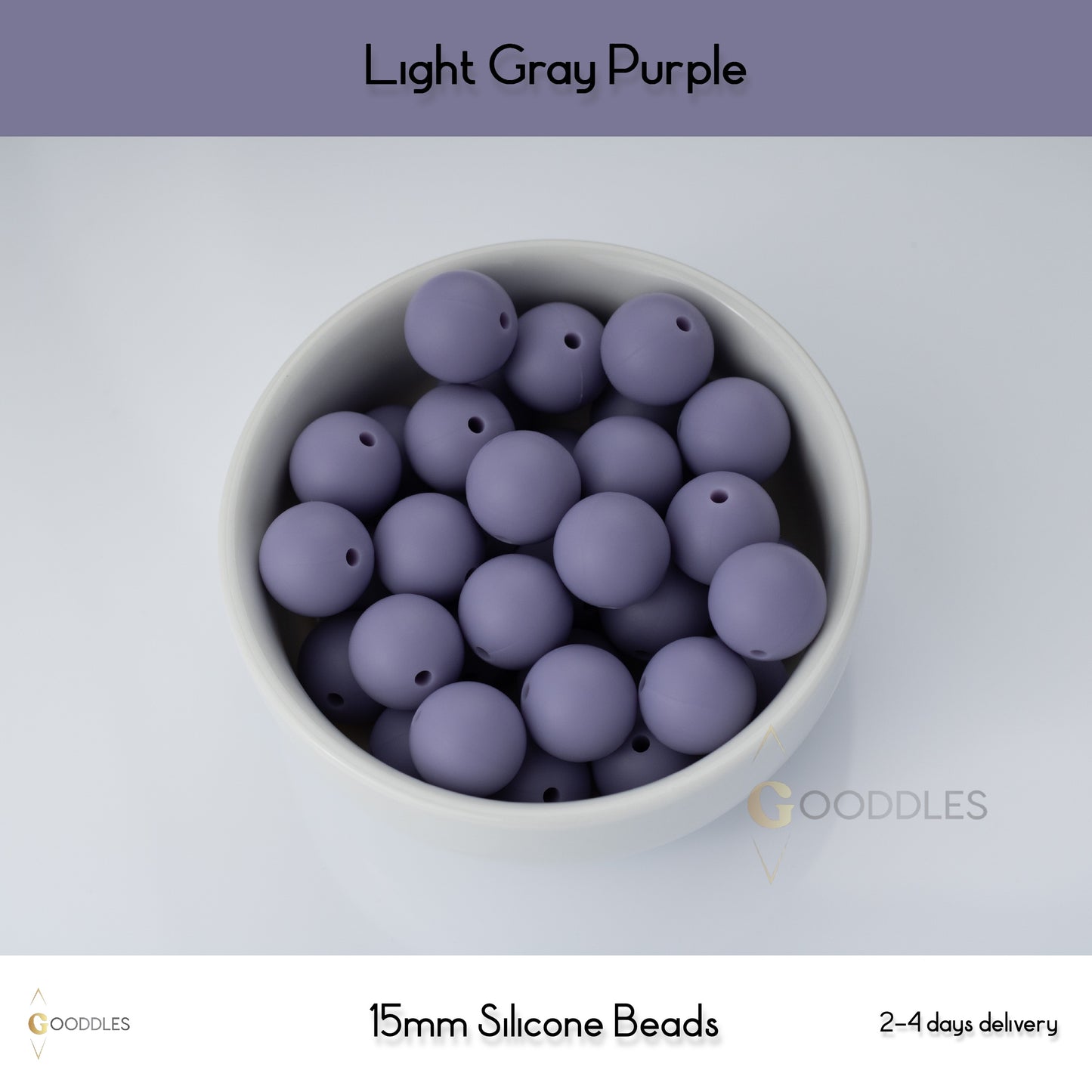 Light Gray Purple Silicone Beads Round Silicone Beads