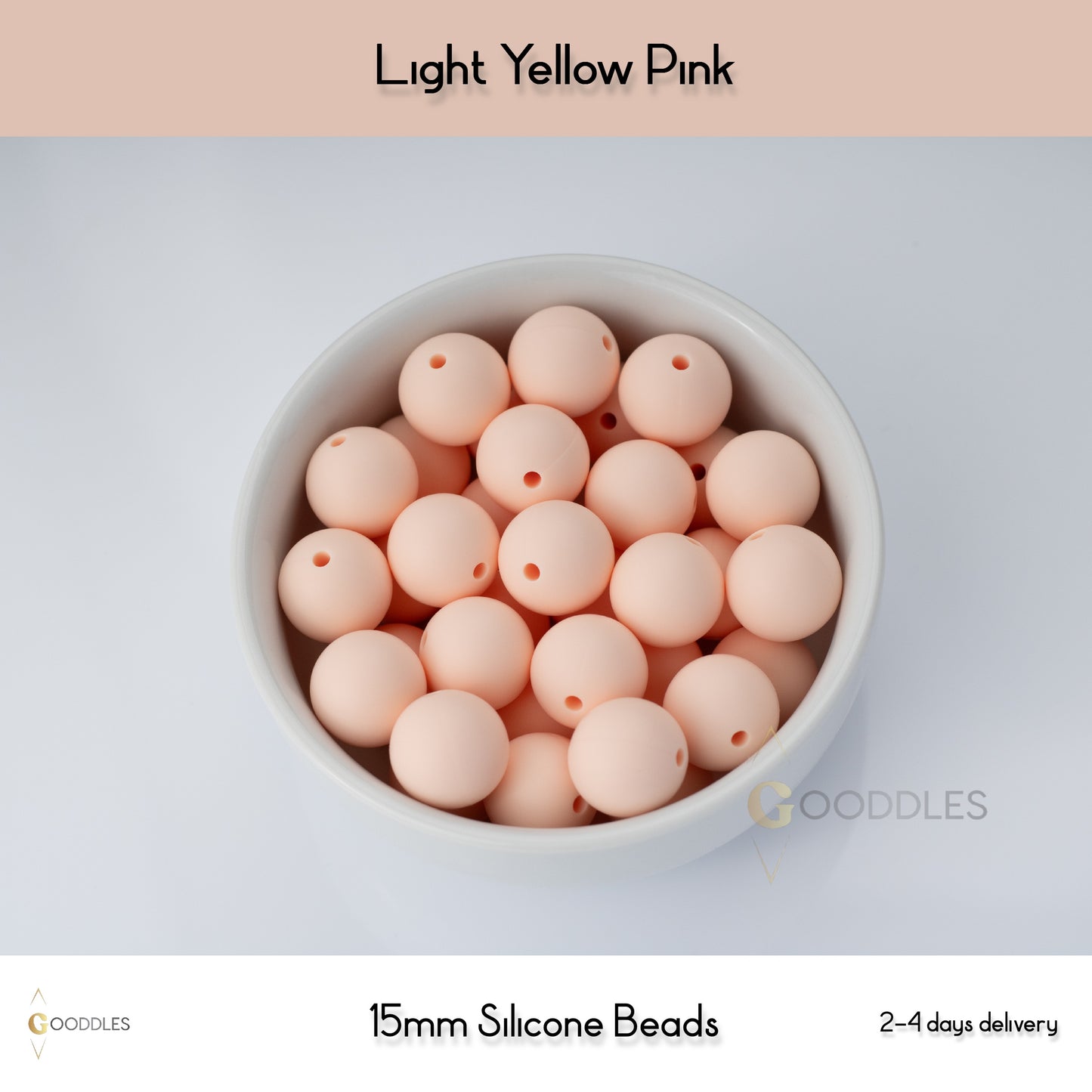 Light Yellow Pink Silicone Beads Round Silicone Beads