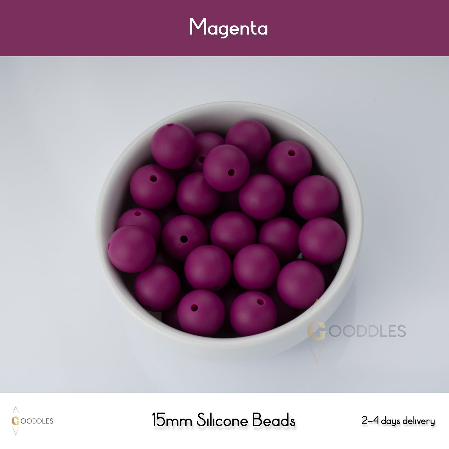 Magenta Silicone Beads Round Silicone Beads