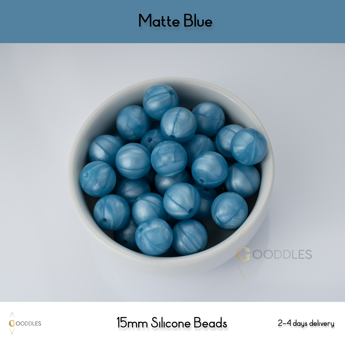 Matte Blue Silicone Beads Round Silicone Beads