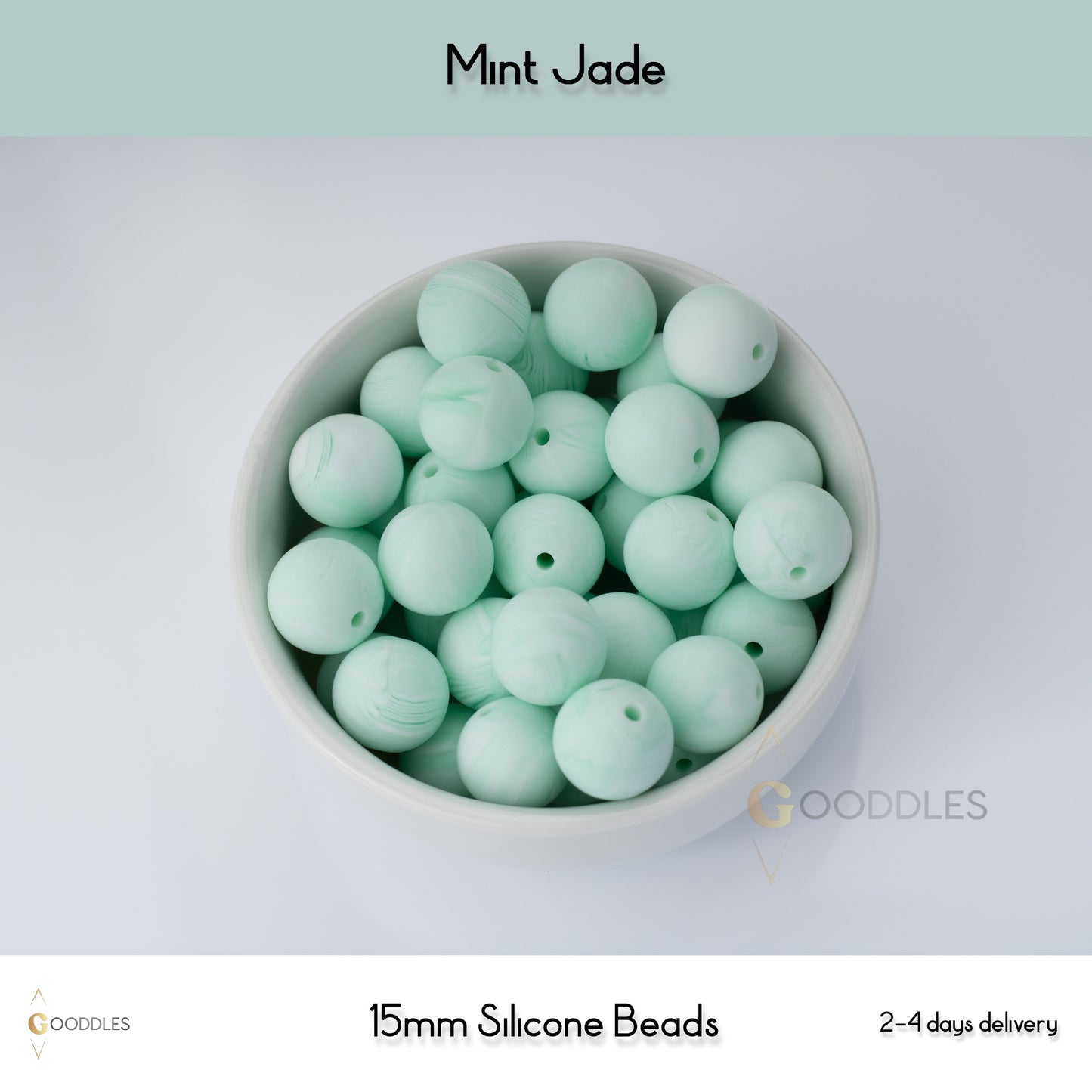 Mint Jade Silicone Beads Round Silicone Beads