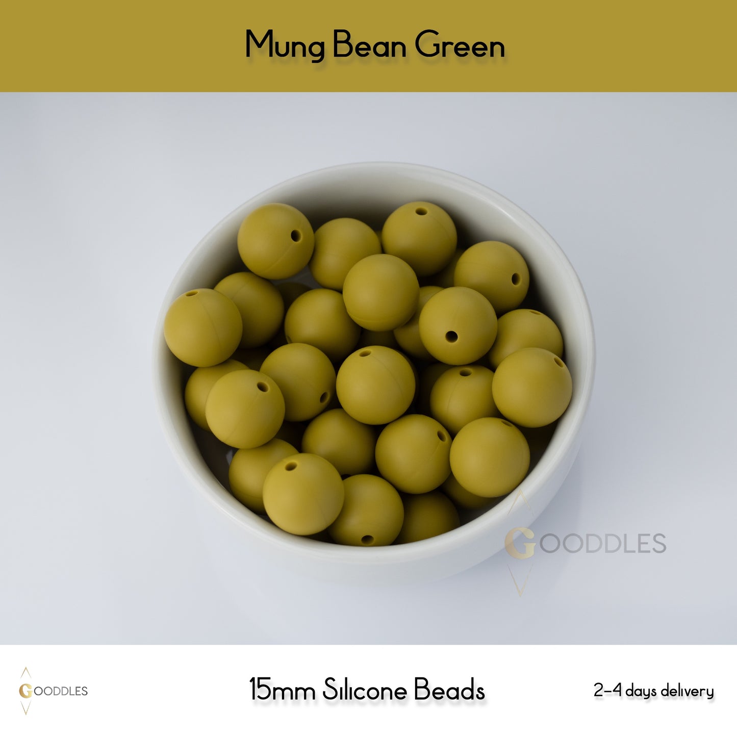 Mung Bean Green Silicone Beads Round Silicone Beads
