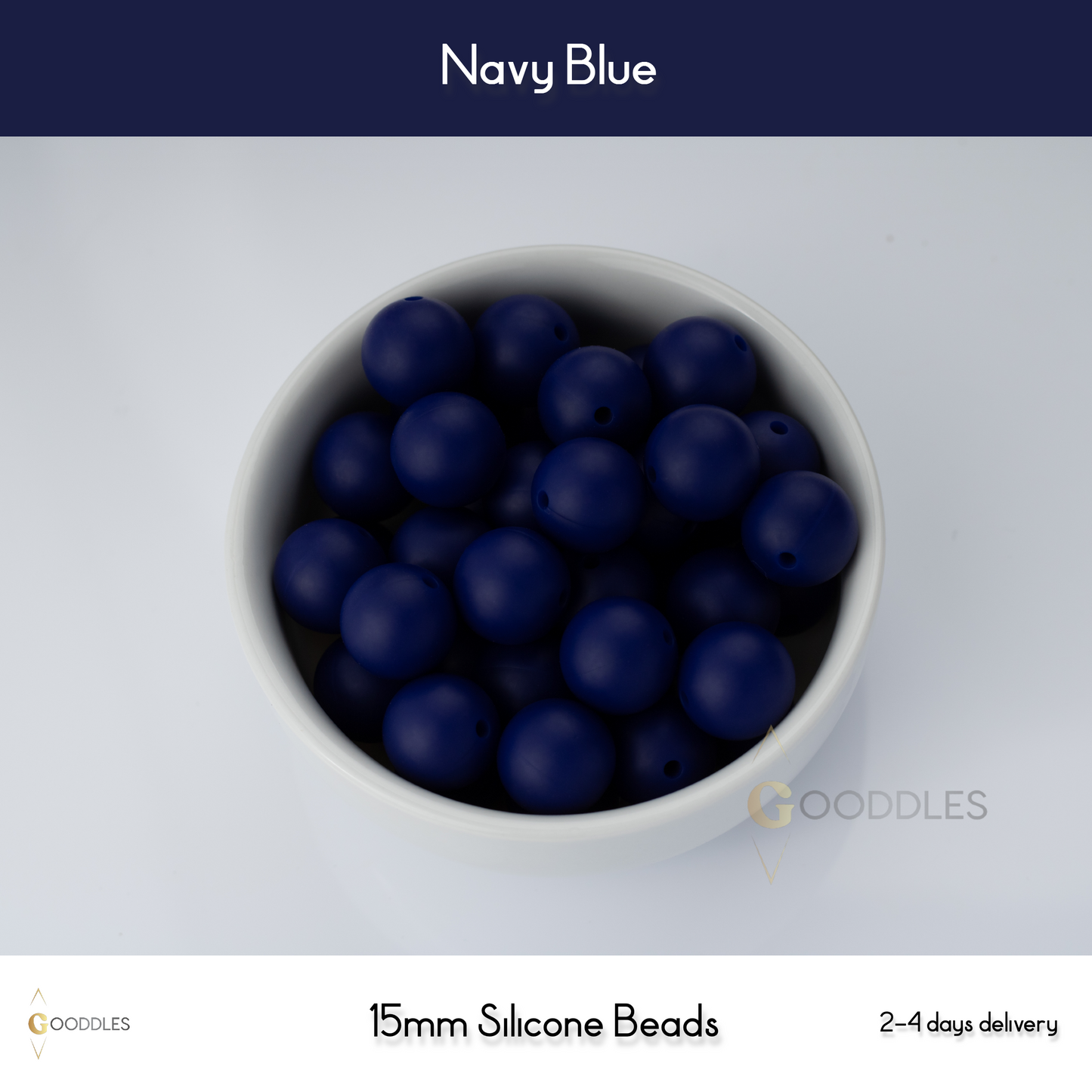 Navy Blue Silicone Beads Round Silicone Beads