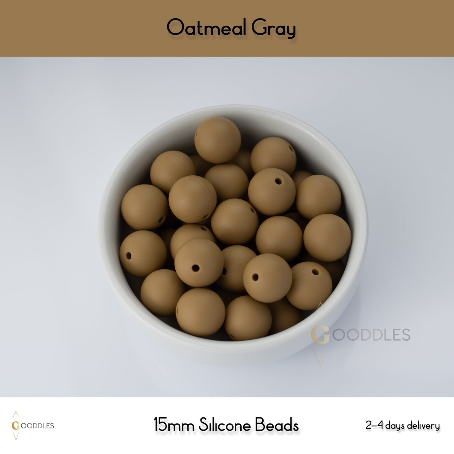 Oatmeal Gray Silicone Beads Round Silicone Beads