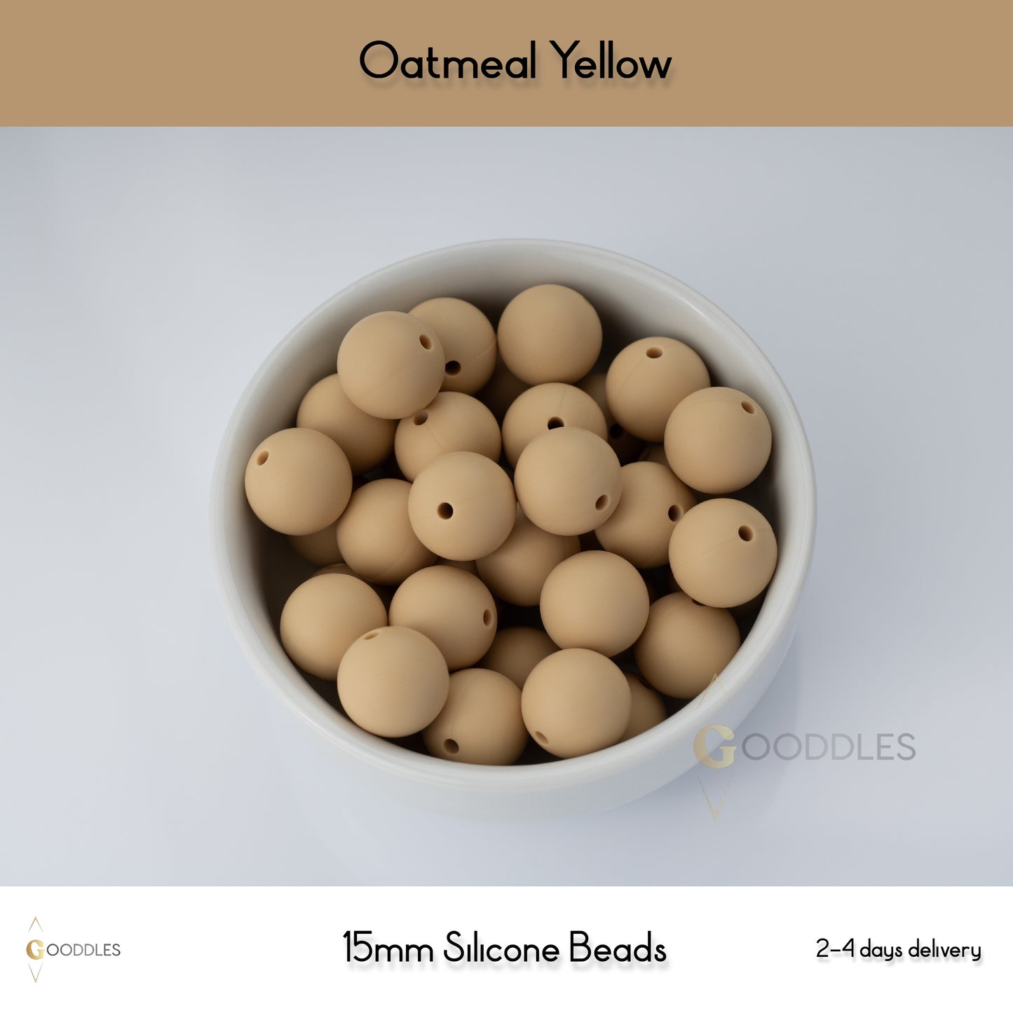 Oatmeal Yellow Silicone Beads Round Silicone Beads
