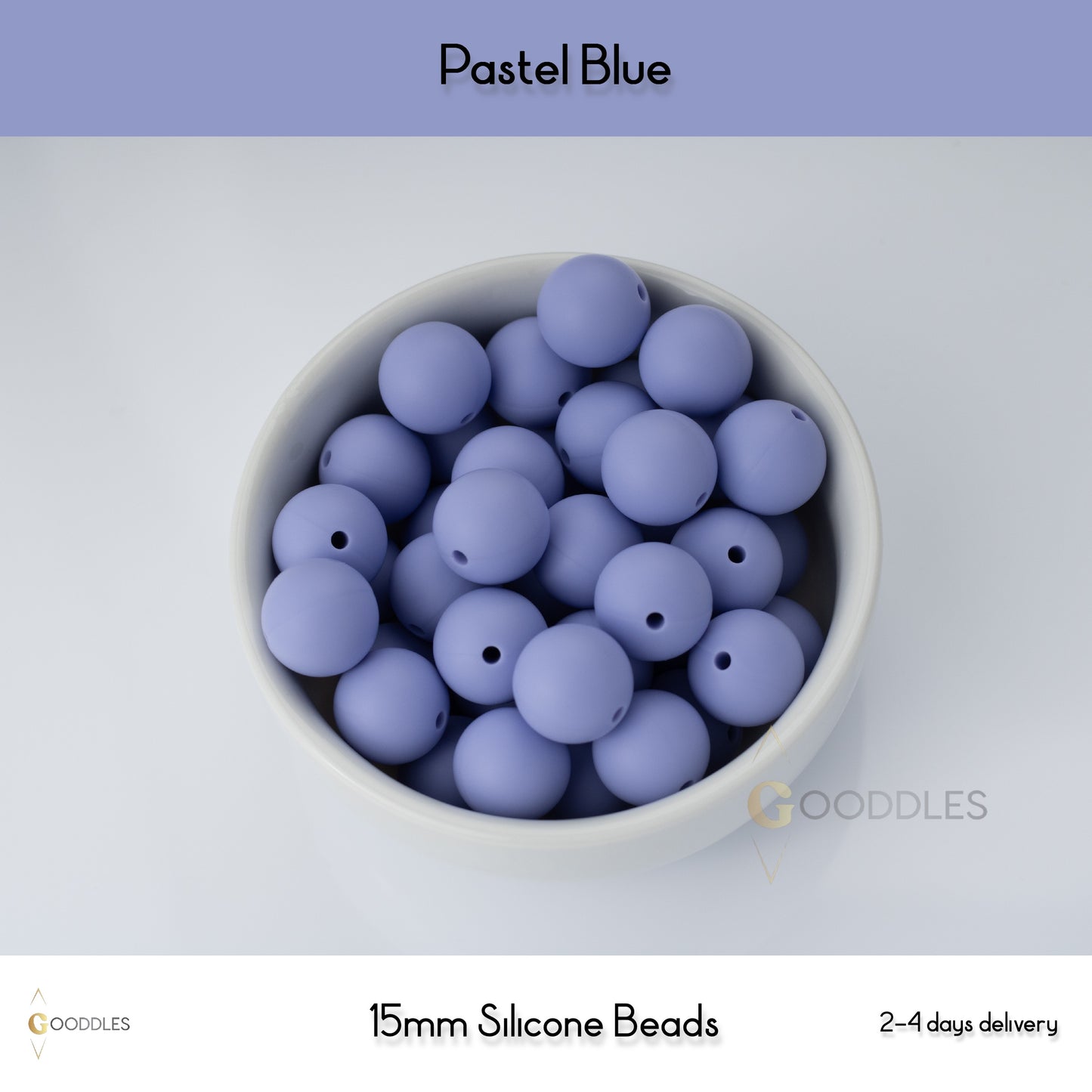Pastel Blue Silicone Beads Round Silicone Beads