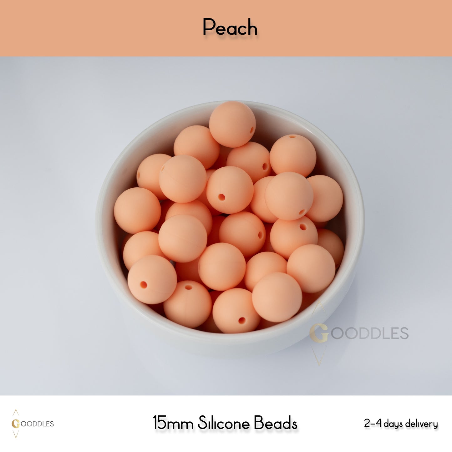 Peach Silicone Beads Round Silicone Beads