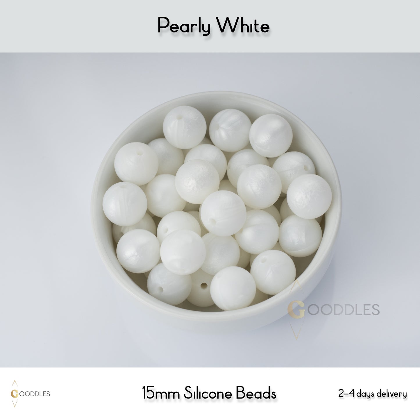 Pearly White Silicone Beads Round Silicone Beads