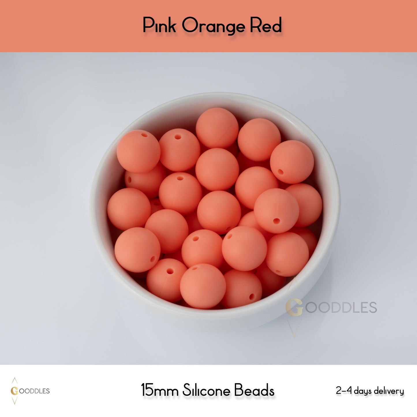 Pink Orange Red Silicone Beads Round Silicone Beads