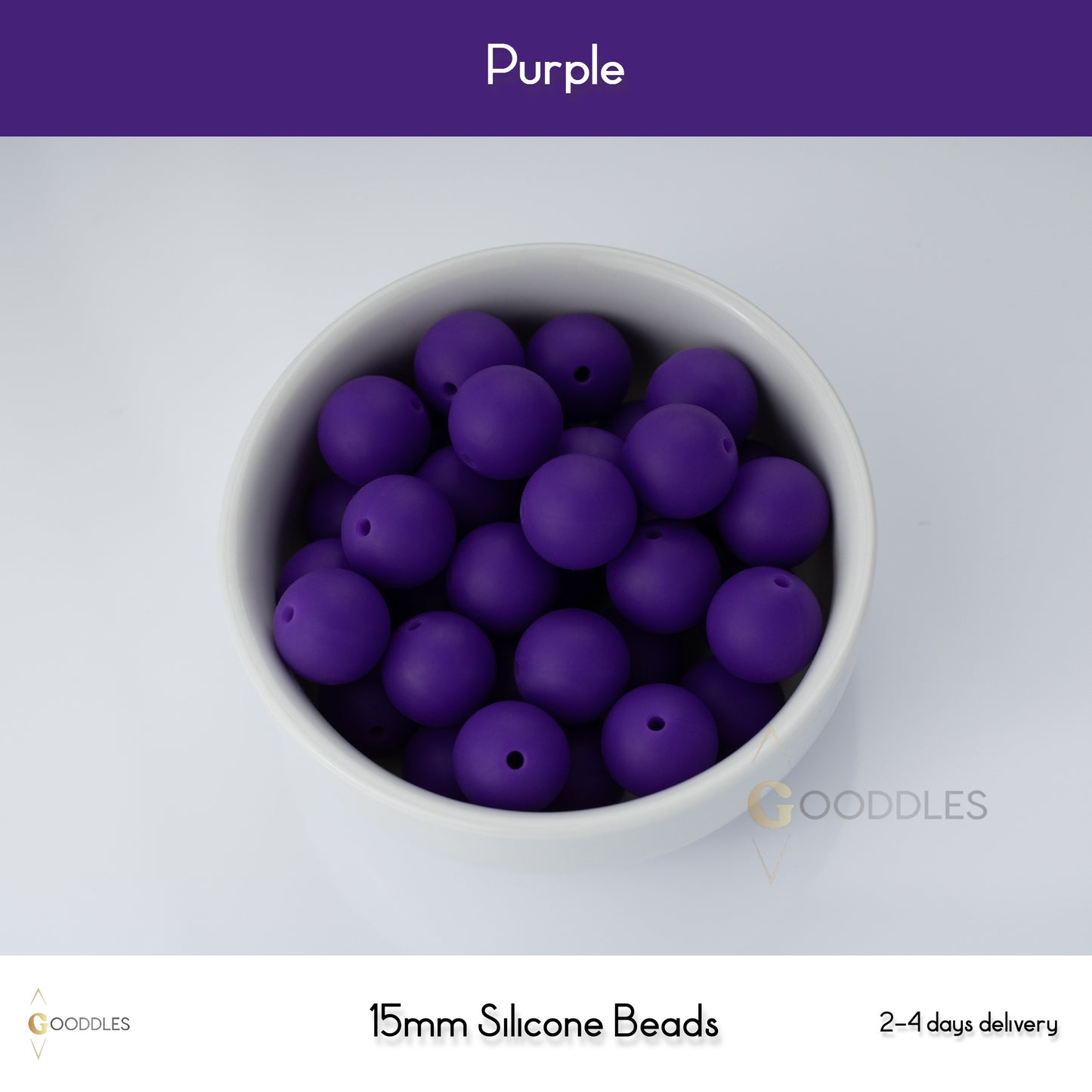 Purple Silicone Beads Round Silicone Beads