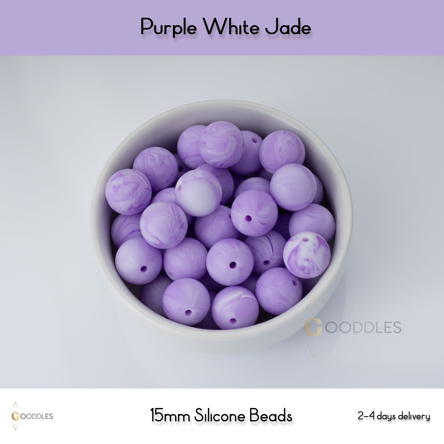 Purple White Jade Silicone Beads Round Silicone Beads