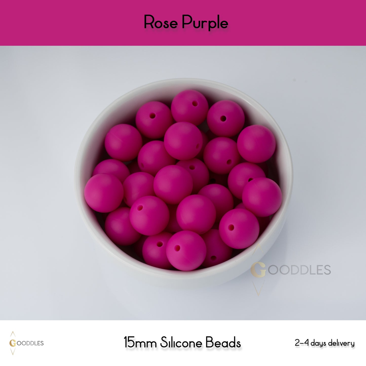 Rose Purple Silicone Beads Round Silicone Beads