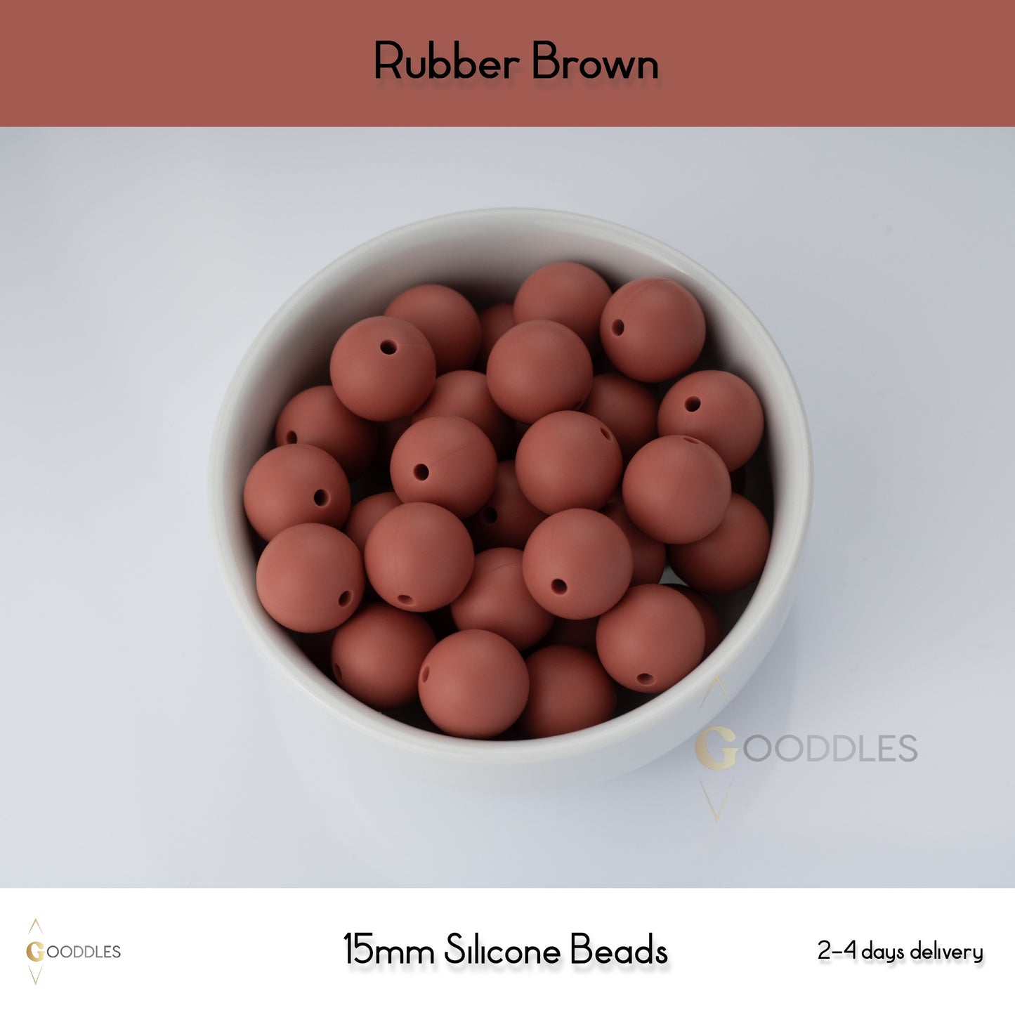 Rubber Brown Silicone Beads Round Silicone Beads