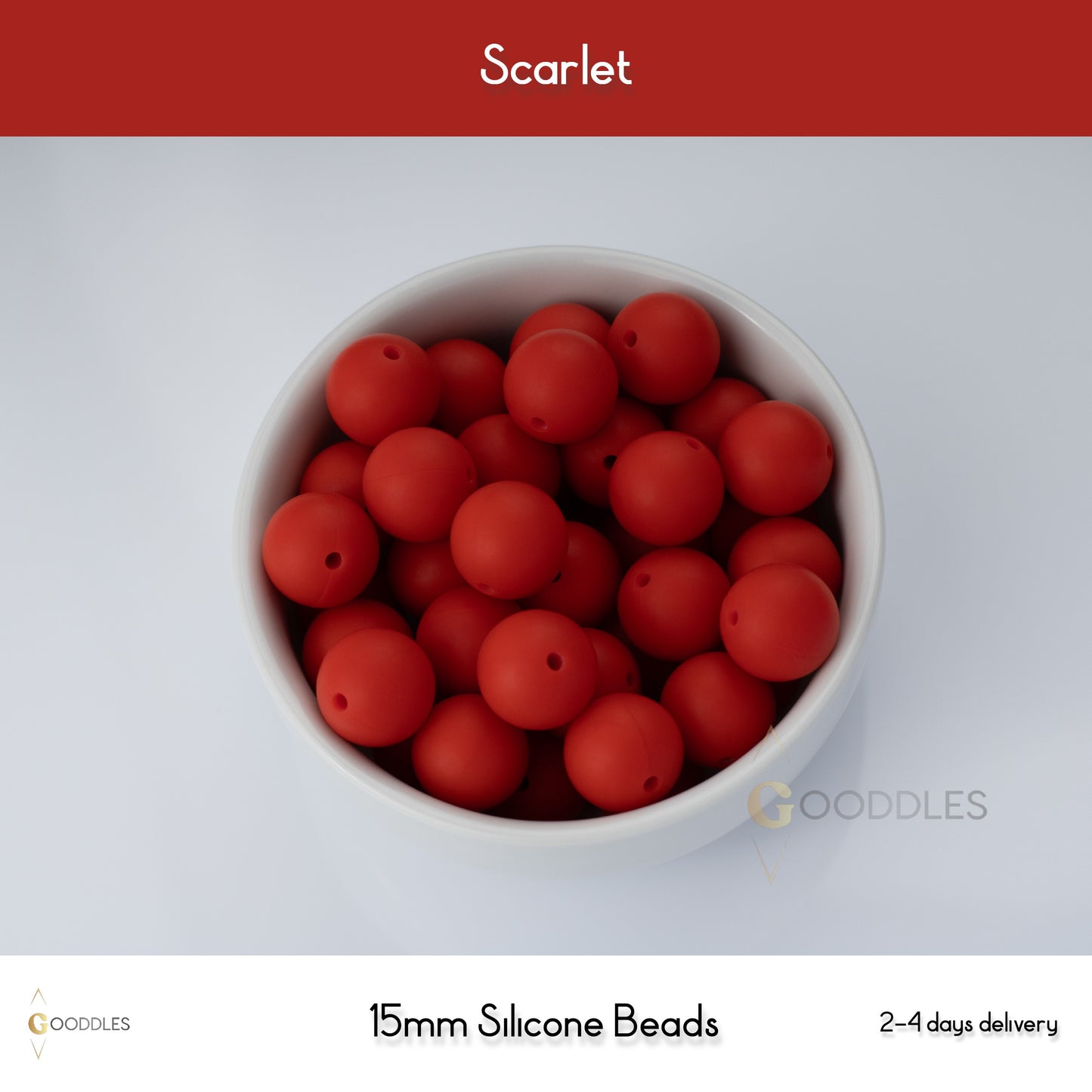 Scarlet Silicone Beads Round Silicone Beads