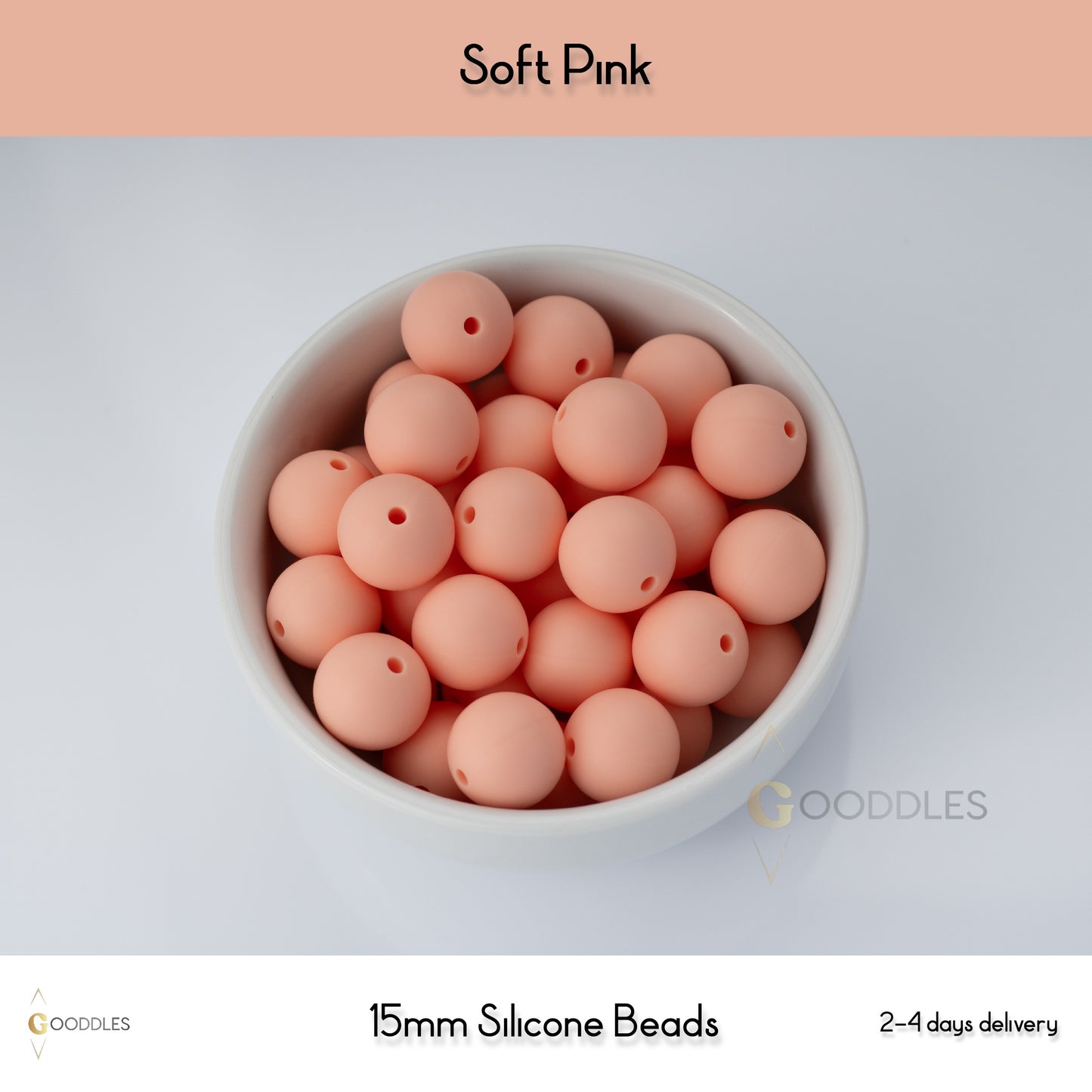 Soft Pink Silicone Beads Round Silicone Beads