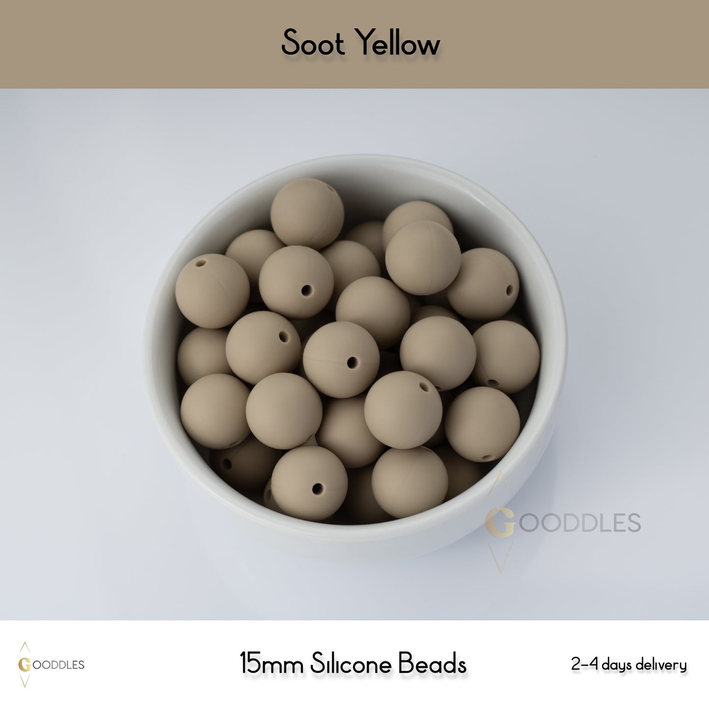 Soot Yellow Silicone Beads Round Silicone Beads