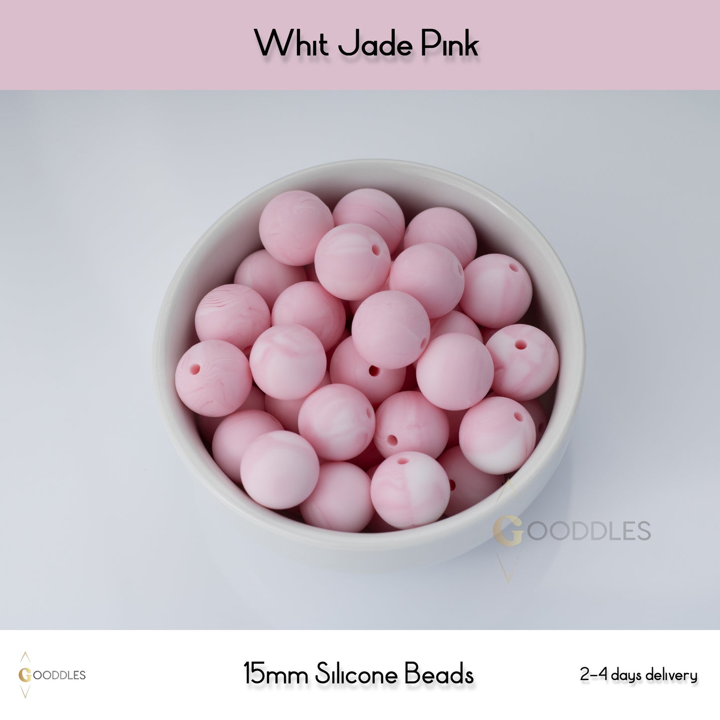 Whit Jade Pink Silicone Beads Round Silicone Beads