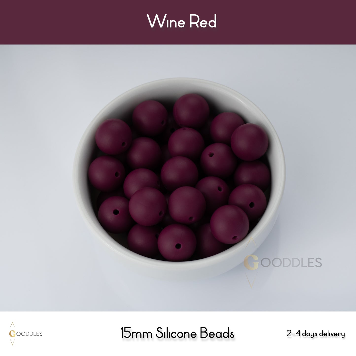 Wine Red Silicone Beads Round Silicone Beads