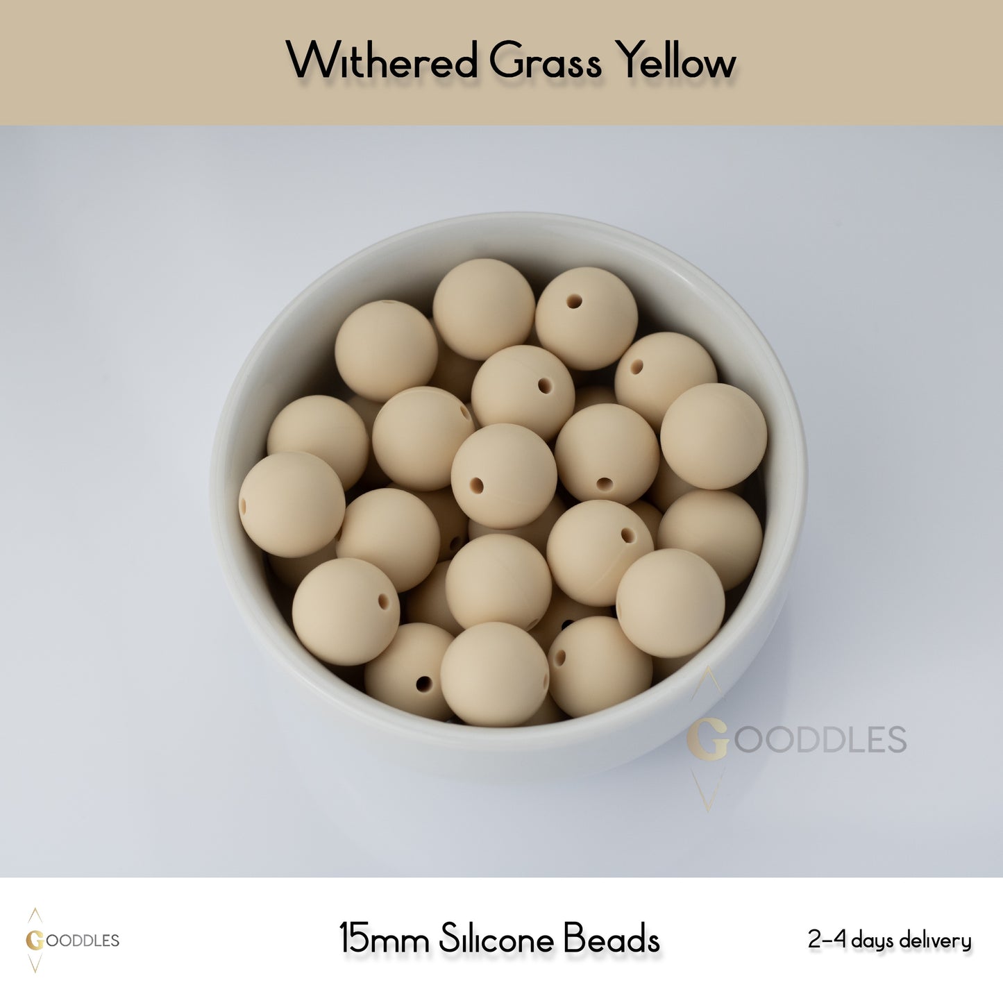 Withered Grass Yellow Silicone Beads Round Silicone Beads