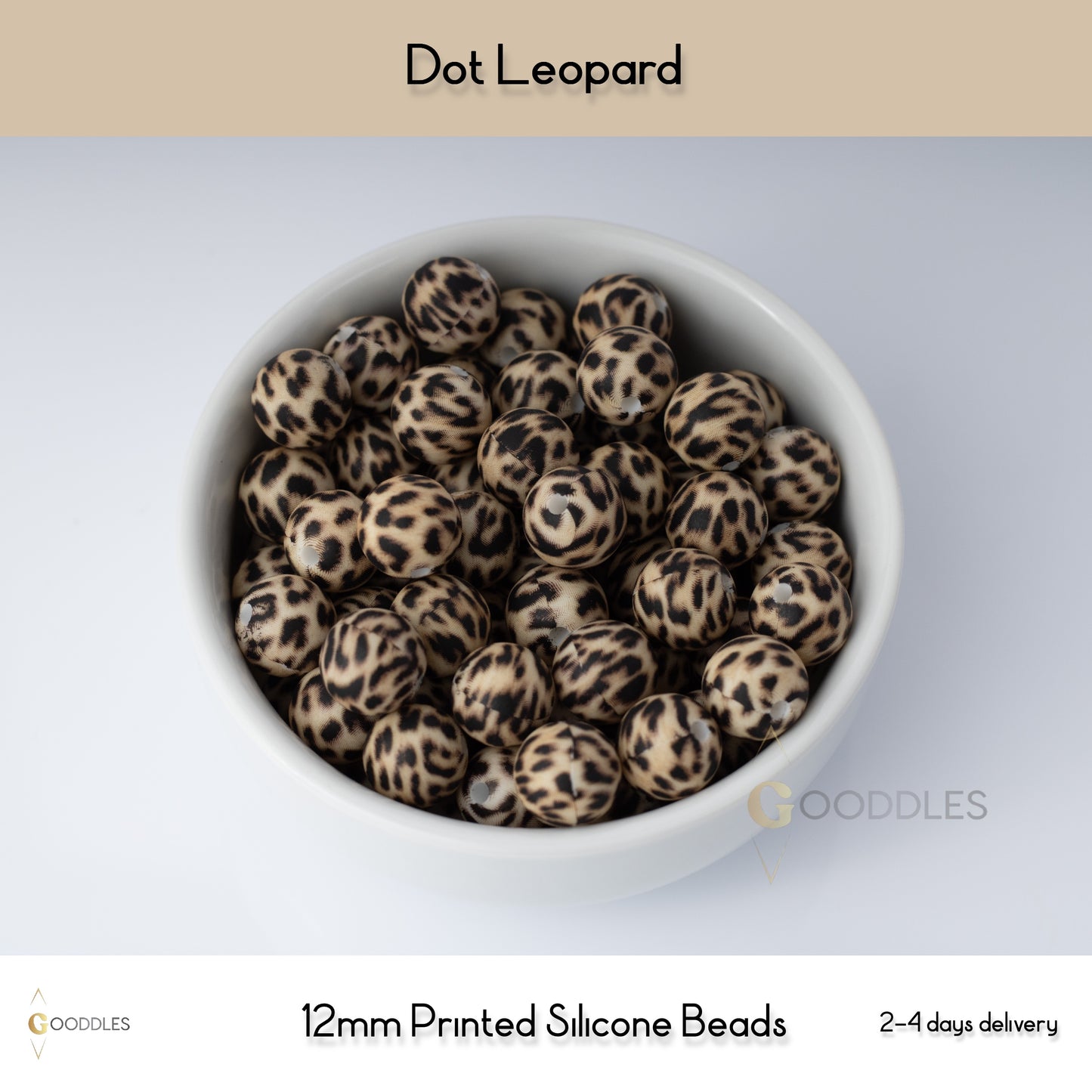 Dot Leopard Silicone Beads Printed Round Silicone Beads