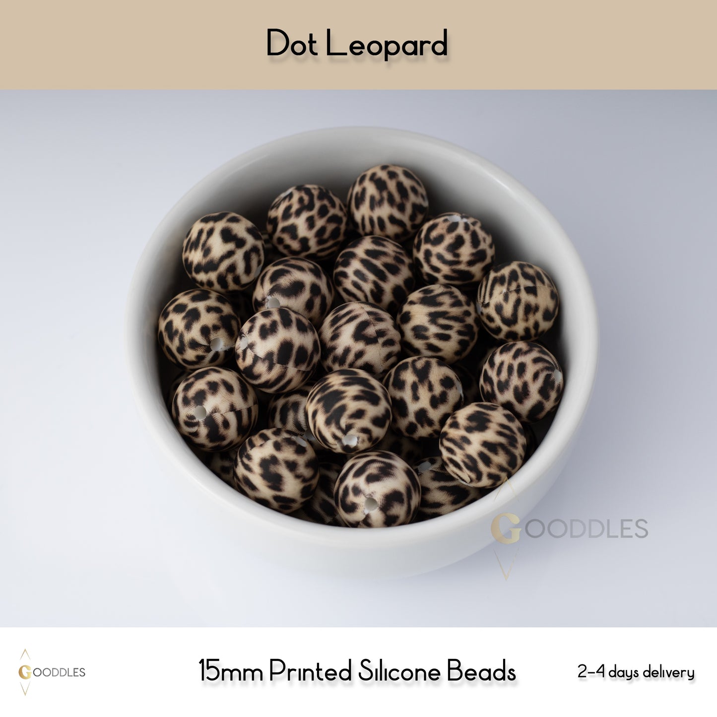 Dot Leopard Silicone Beads Printed Round Silicone Beads
