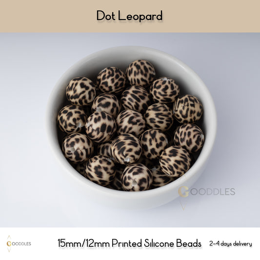 Dot Leopard Silicone Beads Printed Round Silicone Beads