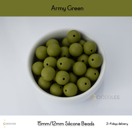 Army Green Silicone Beads Round Silicone Beads
