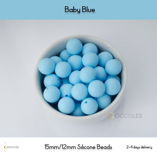 Baby Blue Silicone Beads Round Silicone Beads