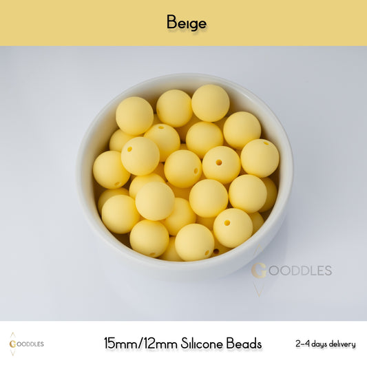 Beige Silicone Beads Round Silicone Beads