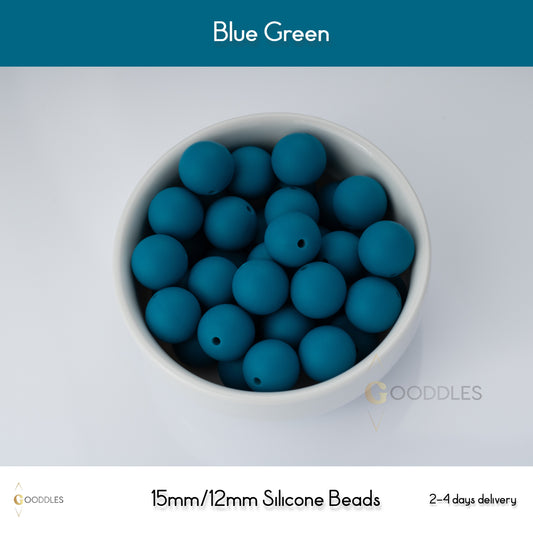 Blue Green Silicone Beads Round Silicone Beads