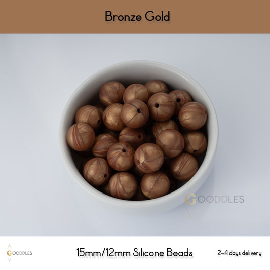 Bronze Gold Silicone Beads Round Silicone Beads