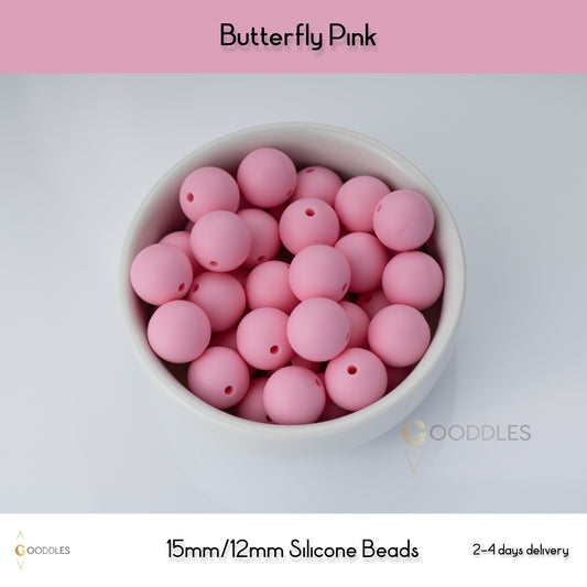 Butterfly Pink Silicone Beads Round Silicone Beads