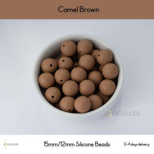 Camel Brown Silicone Beads Round Silicone Beads