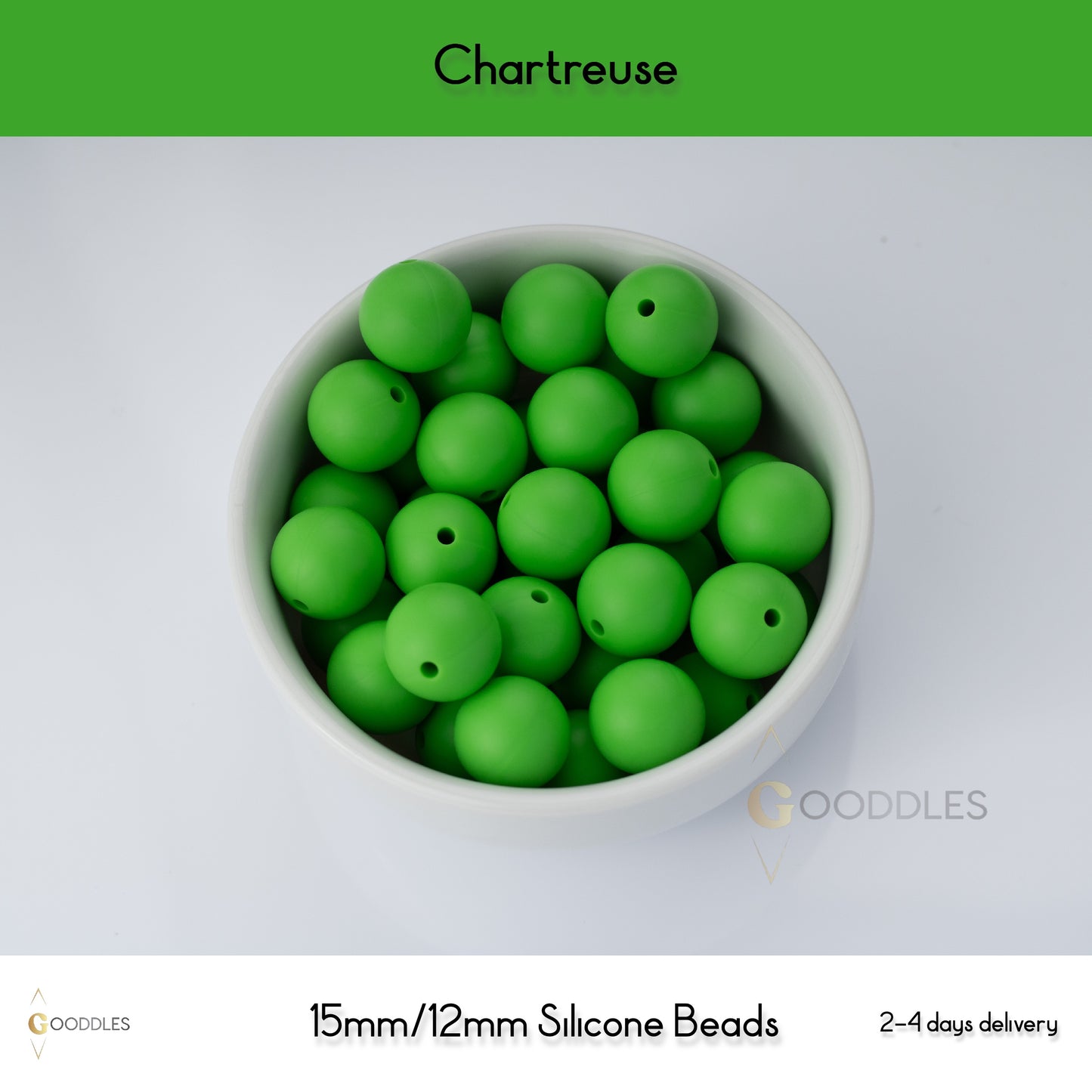 Chartreuse Silicone Beads Round Silicone Beads